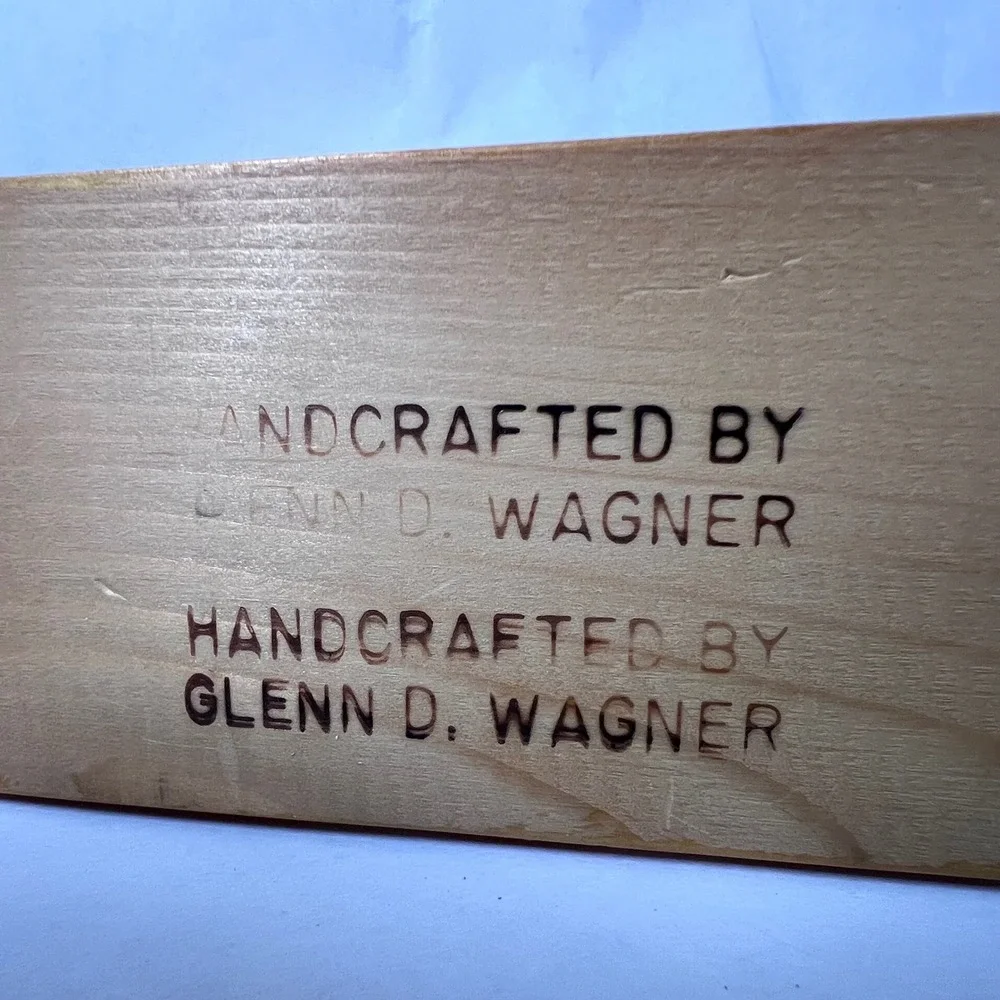 Handcrafted Vtg Wooden Deer Reindeer Signed Glenn D. Wagner MCM‎ Sculpture Cabin